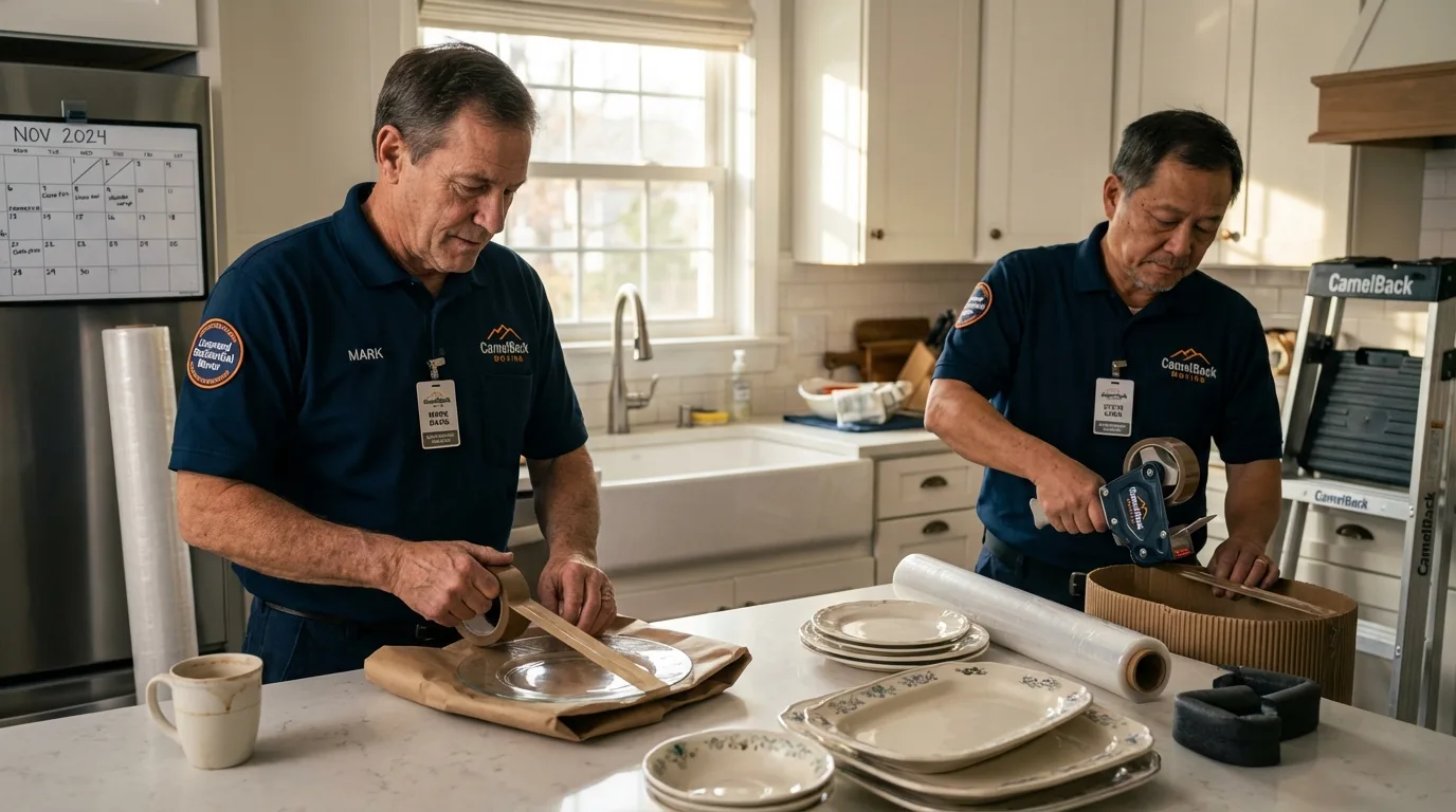 Professional crew packing kitchen dishware in Hollywood, FL